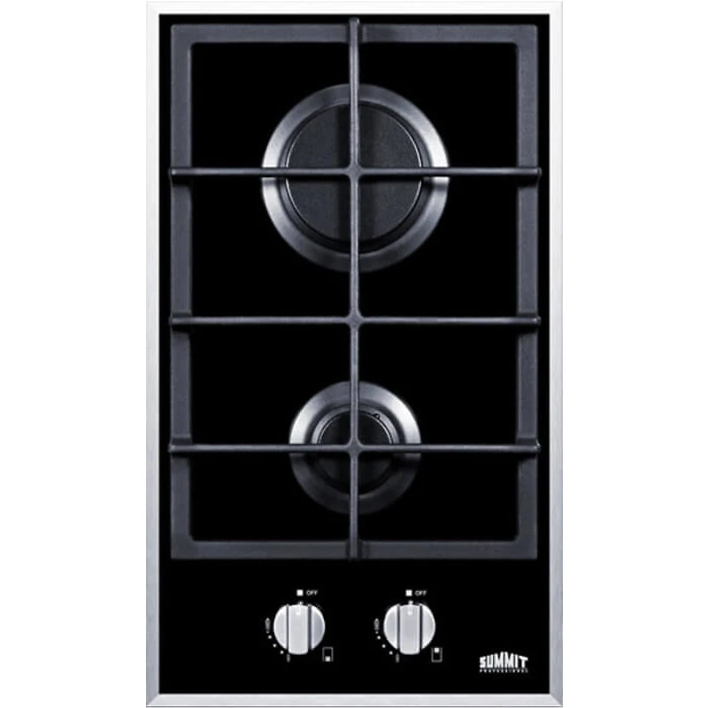 12 inch 2 Burner Black Gas Cooktop