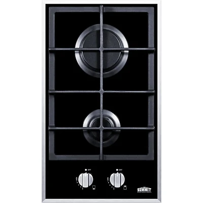 12 inch 2 Burner Black Gas Cooktop