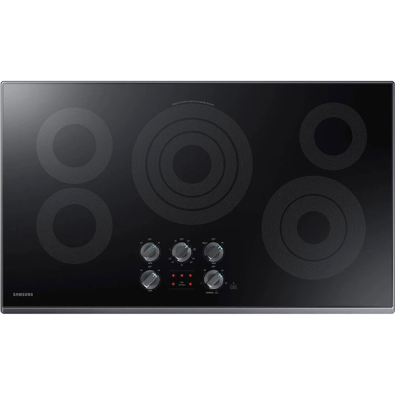 36 inch Black Stainless 5 Burner Electric Cooktop