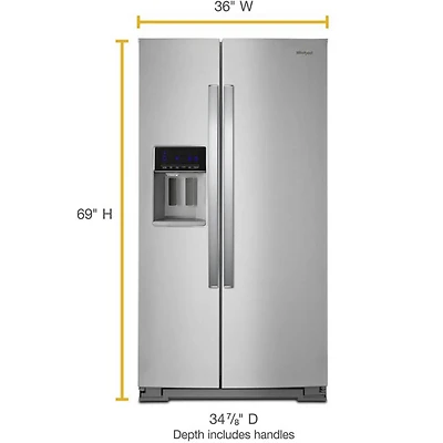 28 Cu. Ft. Stainless Steel Side-by-Side Refrigerator