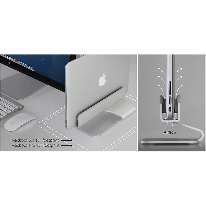 mTower Vertical Laptop Stand - Silver - OPEN BOX