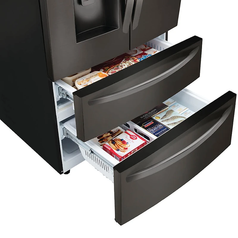 28 Cu. Ft. Black Stainless 4-Door French Door Refrigerator