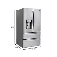 28 cu.ft. 4-Door French Door Refrigerator - Stainless Steel - OPEN BOX