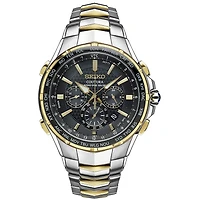 Mens Silver & Gold Coutura Radio Sync Solar Watch
