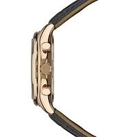 Mens Rose Gold Core Solar Watch with Leather Strap - OPEN BOX