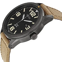 Mens Black Ion Core Solar Watch with Nylon Strap