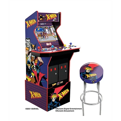 X-Men 4 Player Arcade Cabinet with Riser and Stool - OPEN BOX