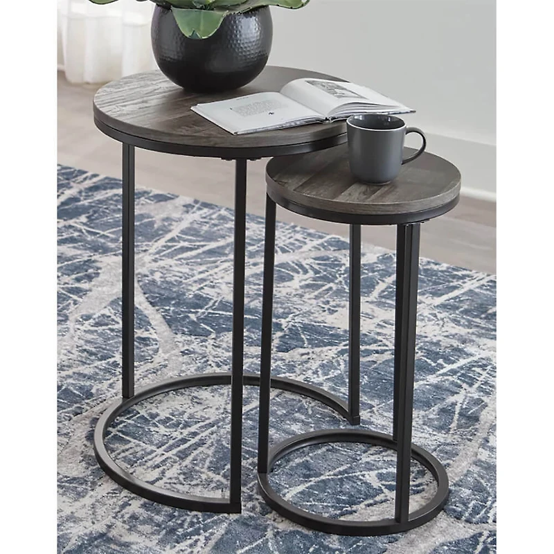 Briarsboro Accent Table (Set of 2) - Black/Gray - OPEN BOX