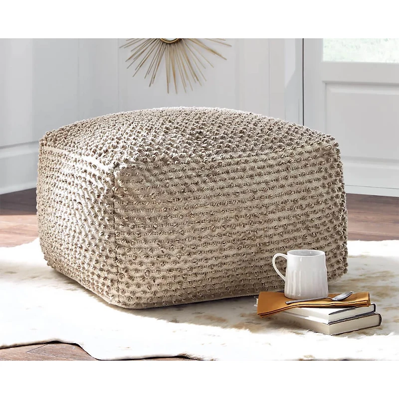 Hedy Pouf - Natural/Beige - OPEN BOX
