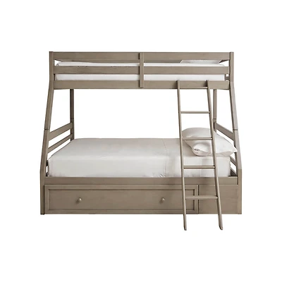 Lettner Twin over Full Bunk Bed with Ladder - Light Gray