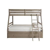 Lettner Twin over Full Bunk Bed with Ladder - Light Gray