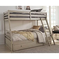 Lettner Twin over Full Bunk Bed with Ladder - Light Gray