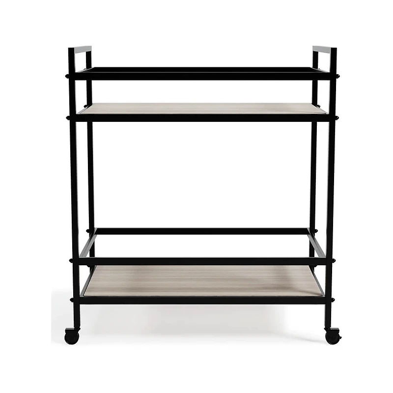 Waylowe Bar Cart - Black/Tan - OPEN BOX