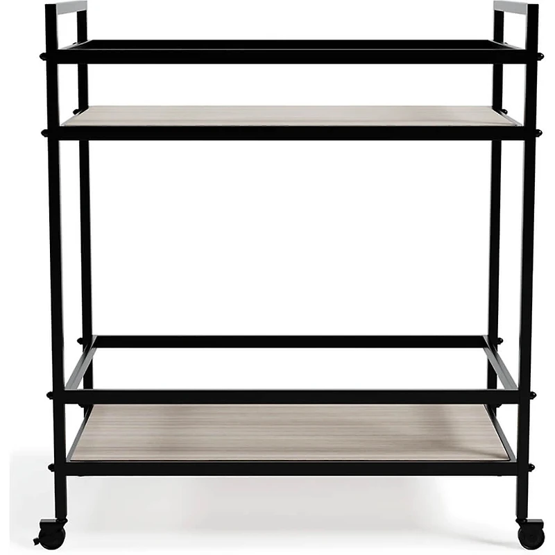 Waylowe Bar Cart - Black/Tan - OPEN BOX
