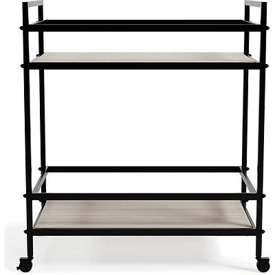 Waylowe Bar Cart - Black/Tan - OPEN BOX
