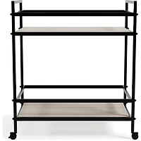 Waylowe Bar Cart - Black/Tan - OPEN BOX