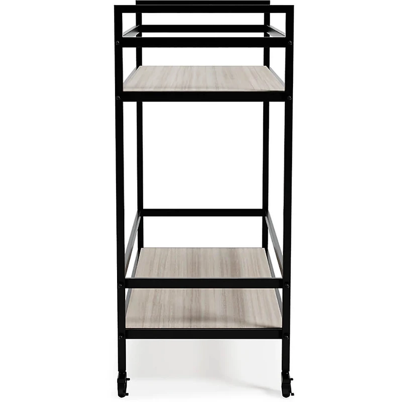 Waylowe Bar Cart - Black/Tan - OPEN BOX