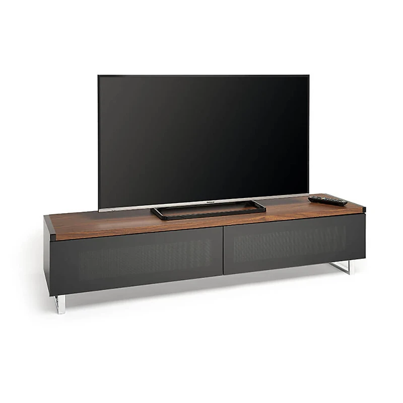 Panorama Walnut & Black TV Stand - OPEN BOX