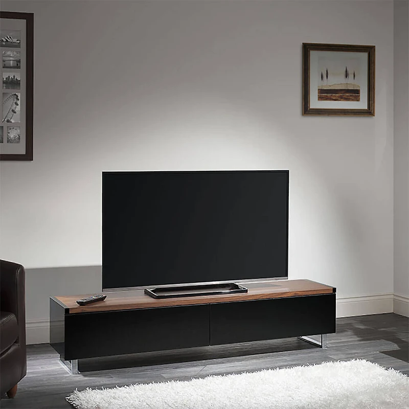 Panorama Walnut & Black TV Stand - OPEN BOX