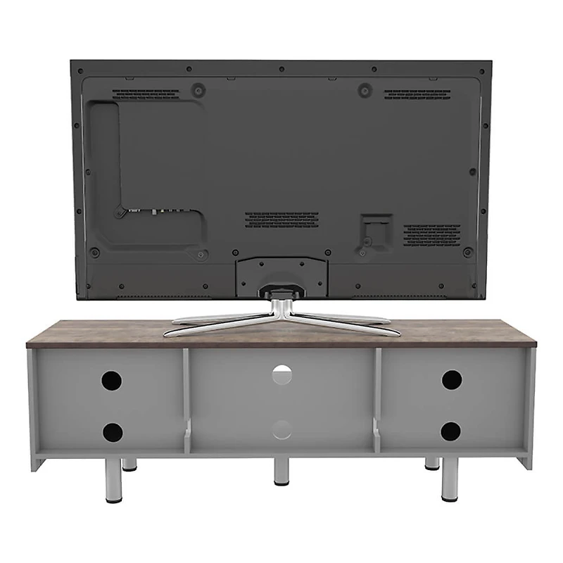 White Sands 1500TV Stand - White and Light Wood - OPEN BOX