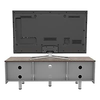 White Sands 1500TV Stand - White and Light Wood - OPEN BOX