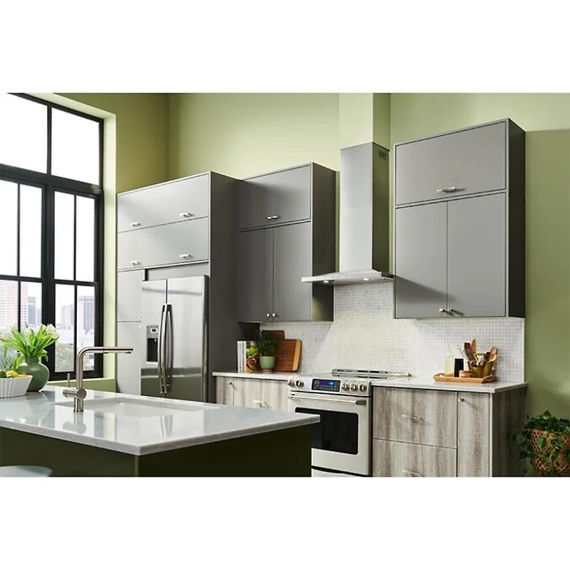 30 inch Convertible Low Profile Pyramidal Chimney Range Hood