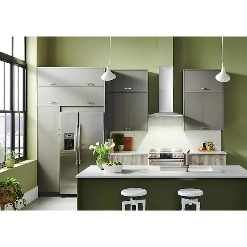 30 inch Convertible Low Profile Pyramidal Chimney Range Hood