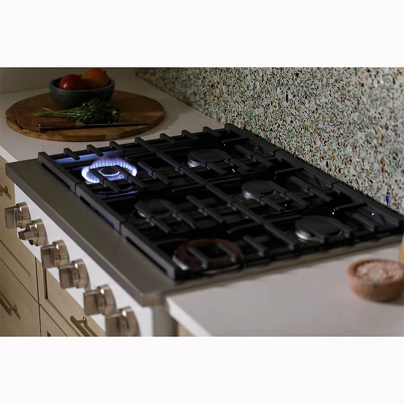 36 inch Matte White Commercial-Style Natural Gas Rangetop