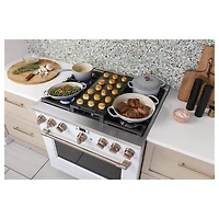 36 inch Matte White Smart Dual-Fuel Commercial-Style Range