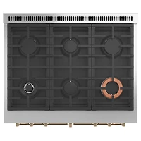 36 inch Matte White Smart Dual-Fuel Commercial-Style Range