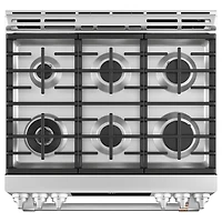 5.7 Cu. Ft. Stainless Smart Dual-Fuel Range with Warming Drawer
