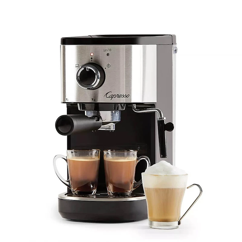 Compact Espresso and Cappuccino Machine - Black/Stainless