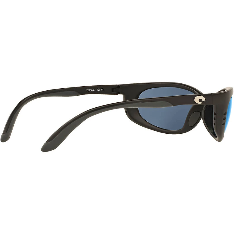 Fathom Matte Black/Blue Mirror Polarized Mens Sunglasses