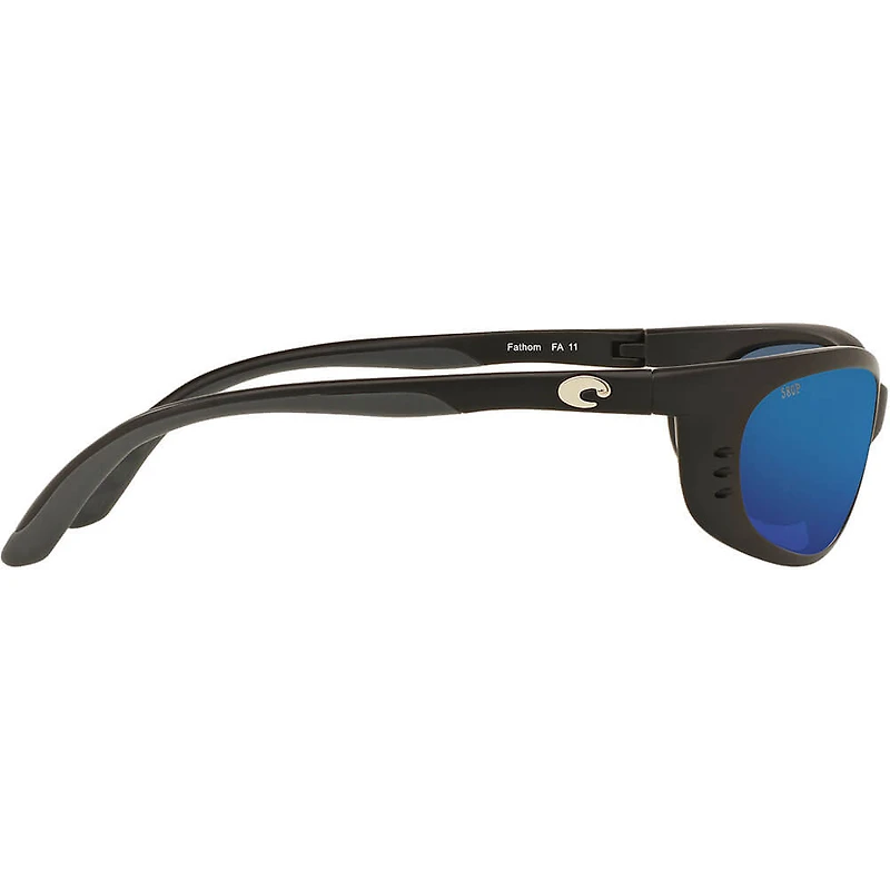 Fathom Matte Black/Blue Mirror Polarized Mens Sunglasses