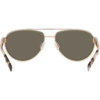 Fernandina Brushed Gold/Blue Mirror Polarized Glass Womens Sunglasses