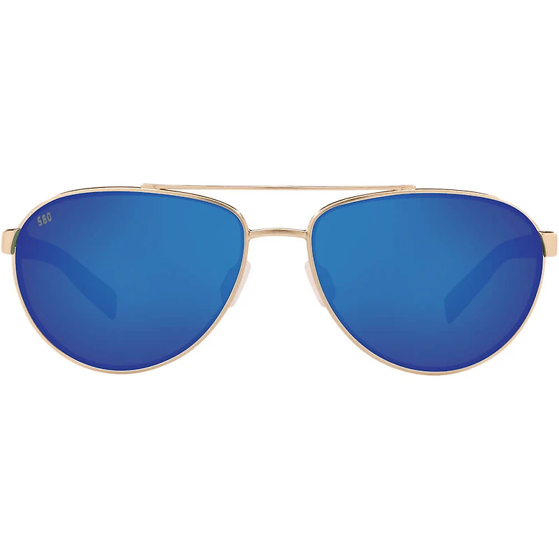 Fernandina Brushed Gold/Blue Mirror Polarized Glass Womens Sunglasses