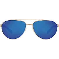 Fernandina Brushed Gold/Blue Mirror Polarized Glass Womens Sunglasses