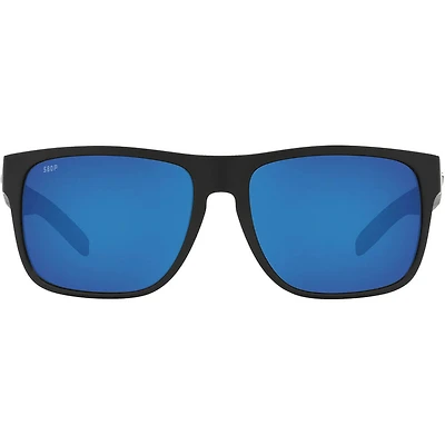 Spearo XL Matte Black/Blue Mirror Polarized Mens Sunglasses