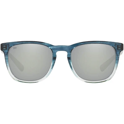 Sullivan Shiny Deep Teal Fade/Grey Silver Polarized Glass Mens Sunglasses