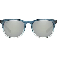 Sullivan Shiny Deep Teal Fade/Grey Silver Polarized Glass Mens Sunglasses