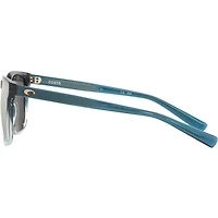 Sullivan Shiny Deep Teal Fade/Grey Silver Polarized Glass Mens Sunglasses