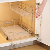 2-Tier Sliding Under Cabinet Organizer - Open Box