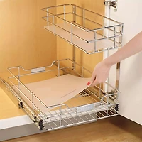 2-Tier Sliding Under Cabinet Organizer - Open Box