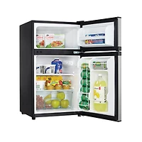 3.1 Cu. Ft. Stainless Two Door Compact Refrigerator