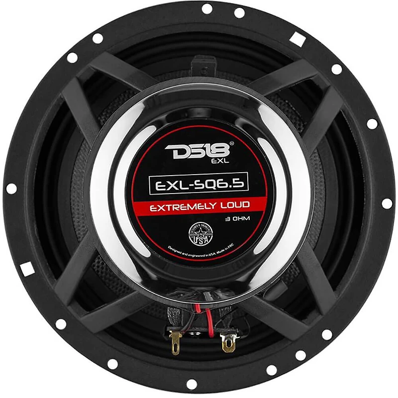 EXL 6.5 inch 2-Way Coaxial Speaker with Fiber Glass Cone 400 Watts 3-Ohm (Pair)