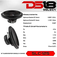 SELECT 12 inch Subwoofer 500 Watts Svc 4-Ohm
