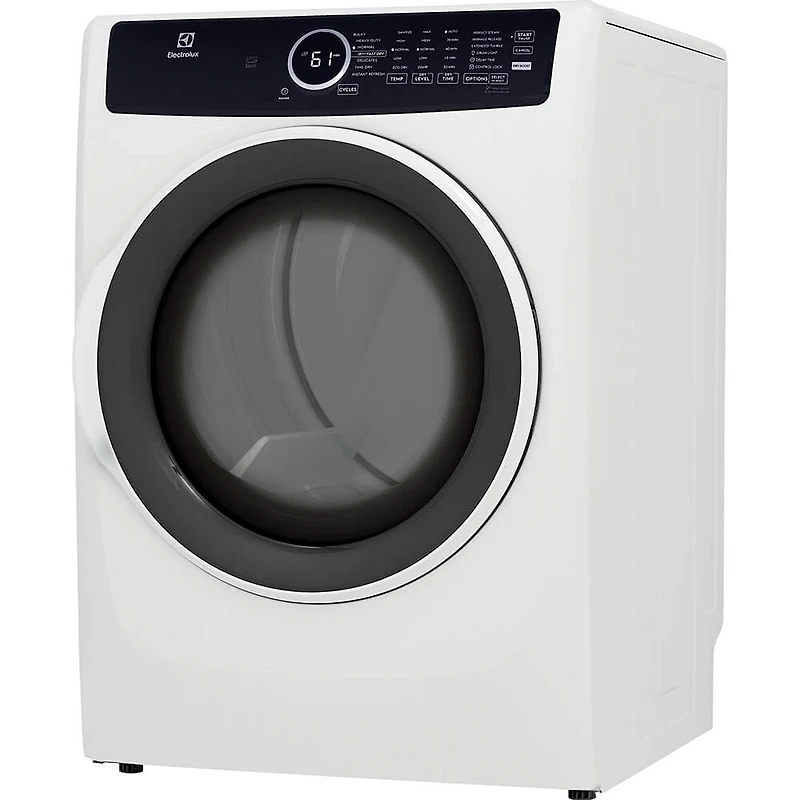 8.0 Cu. Ft. White Electric Steam Front Load Dryer