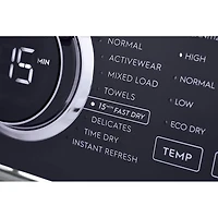 8.0 Cu. Ft. White Steam Electric Front Load Dryer