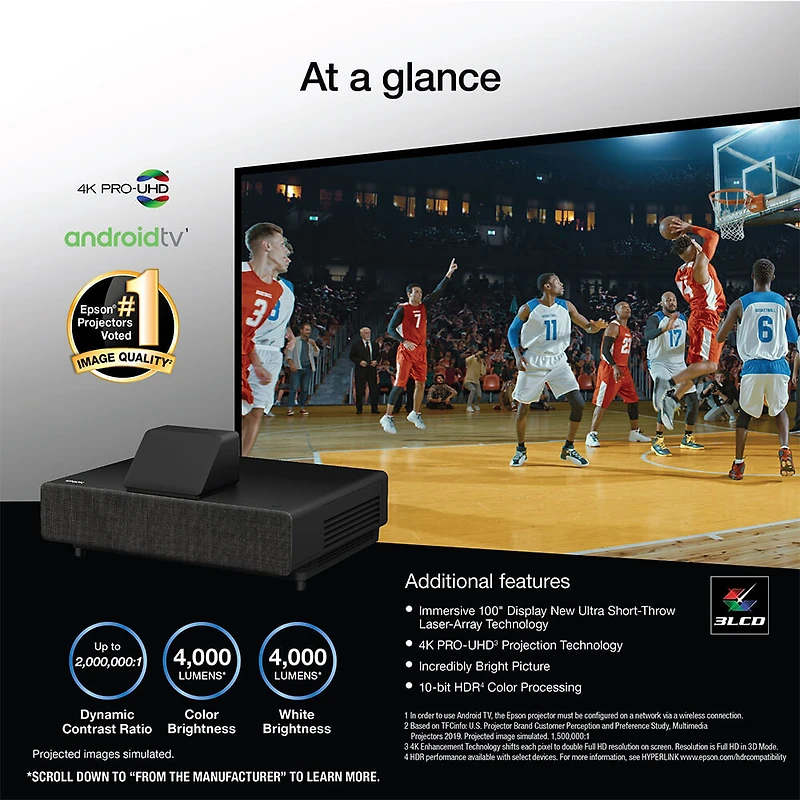 100 inch EpiqVision™ Ultra LS500 Short Throw Laser Projection TV