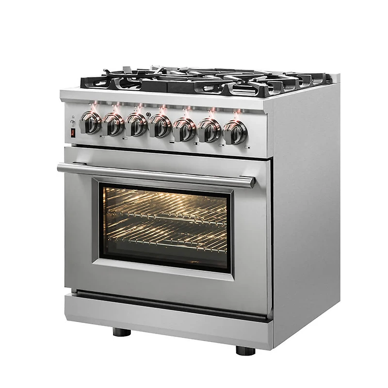 30 inch Cossato Stainless Duel Fuel Electric Gas Range